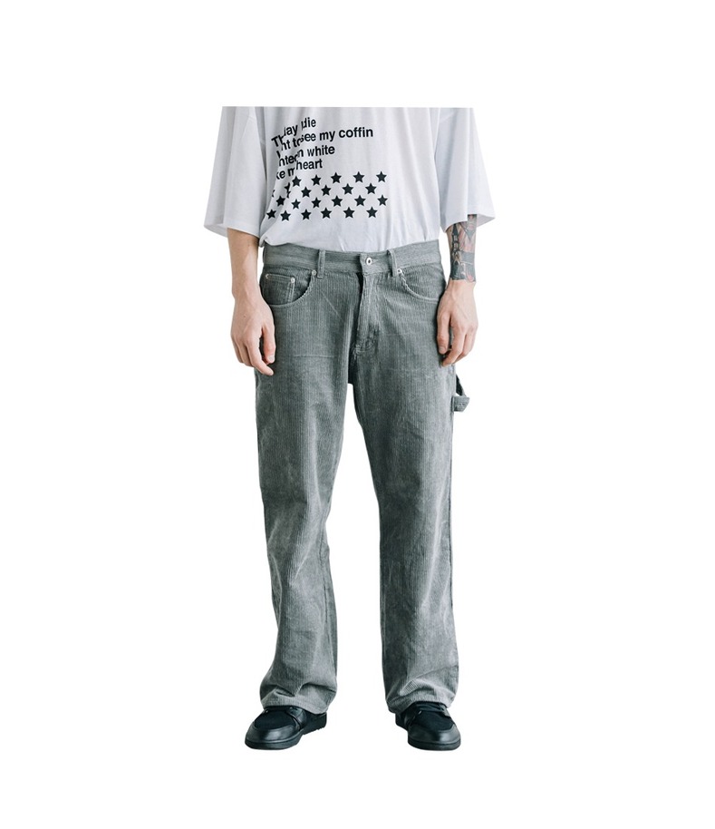 Strap Corduroy Pants(Gray)